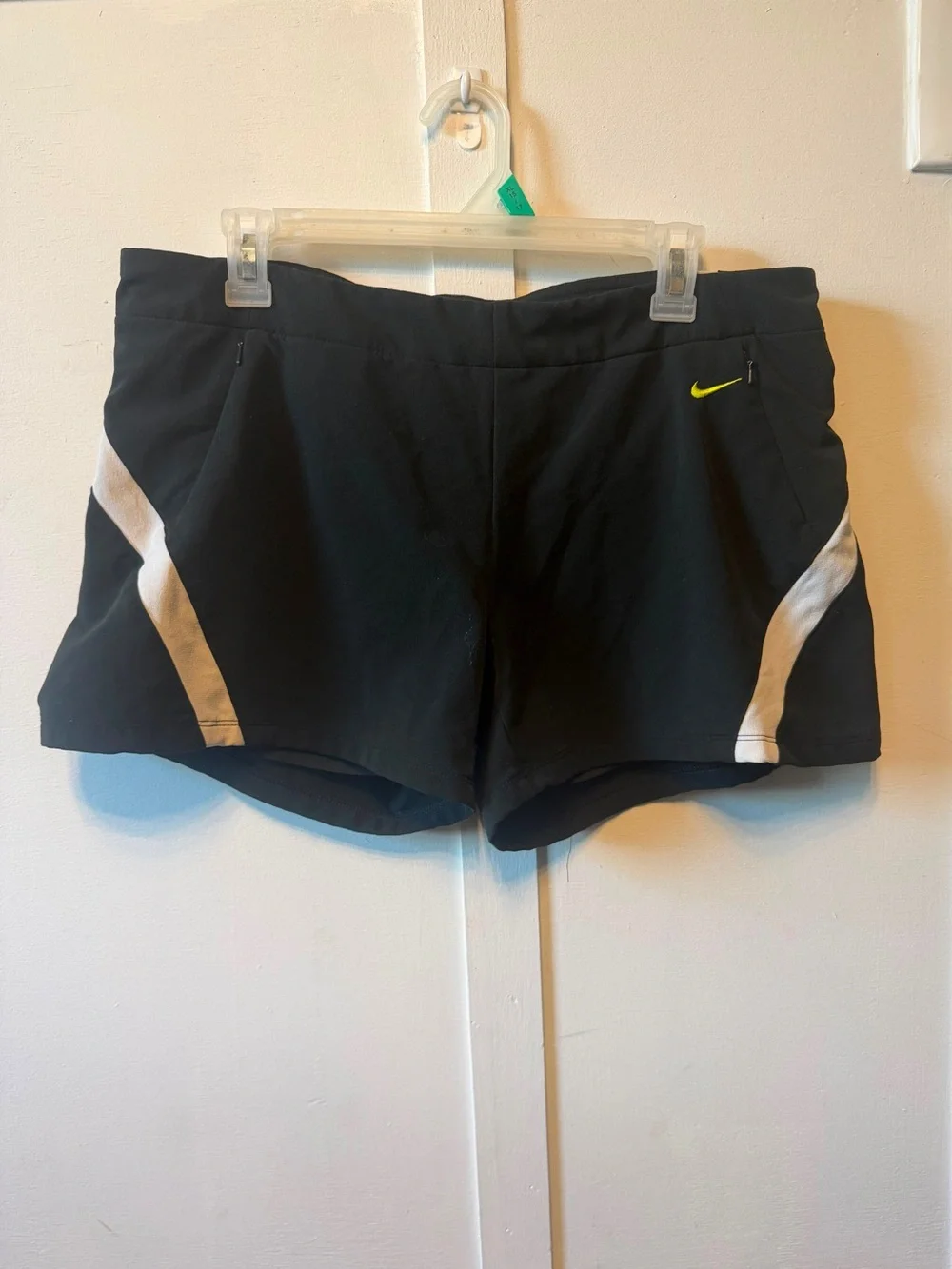 Nike Women's Black Athletic Shorts with White Side Panels